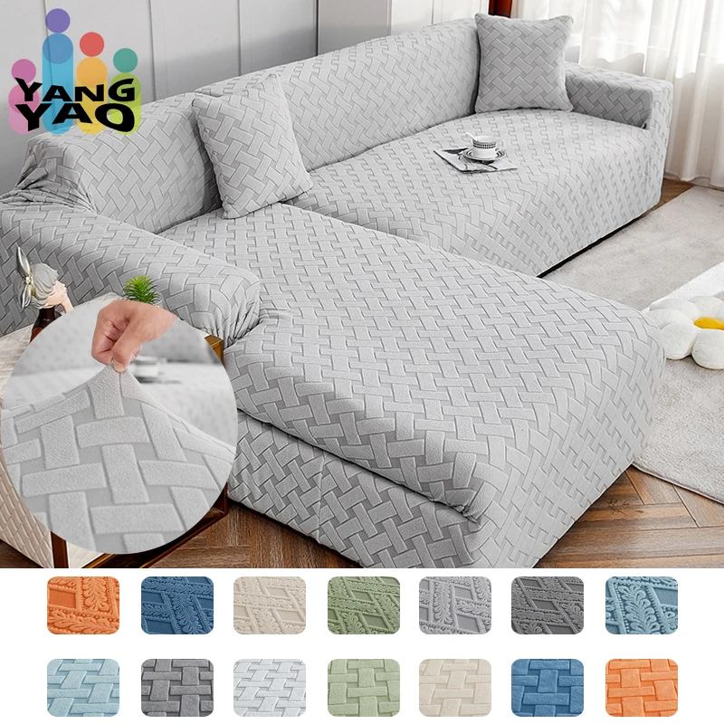 

Stretch plush jacquard Sofa Covers for Couch Covers Sofa Slipcovers Furniture Protector Soft with Non Slip Elastic chase cover