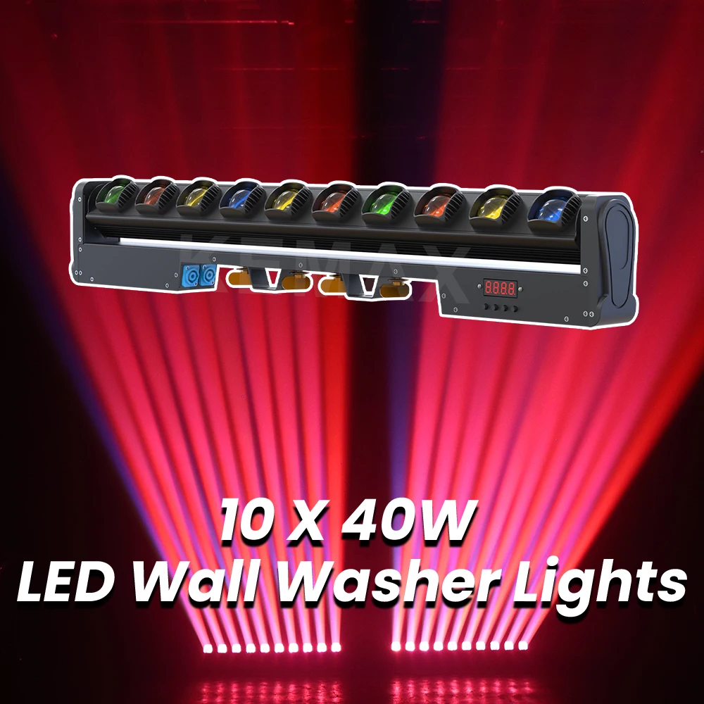 

10X40W RGBW LED Wall Washer Light DMX512 Beam DJ Mobile Disco Party Moving Head Stage Lighting For Wedding Nightclub Event Bar