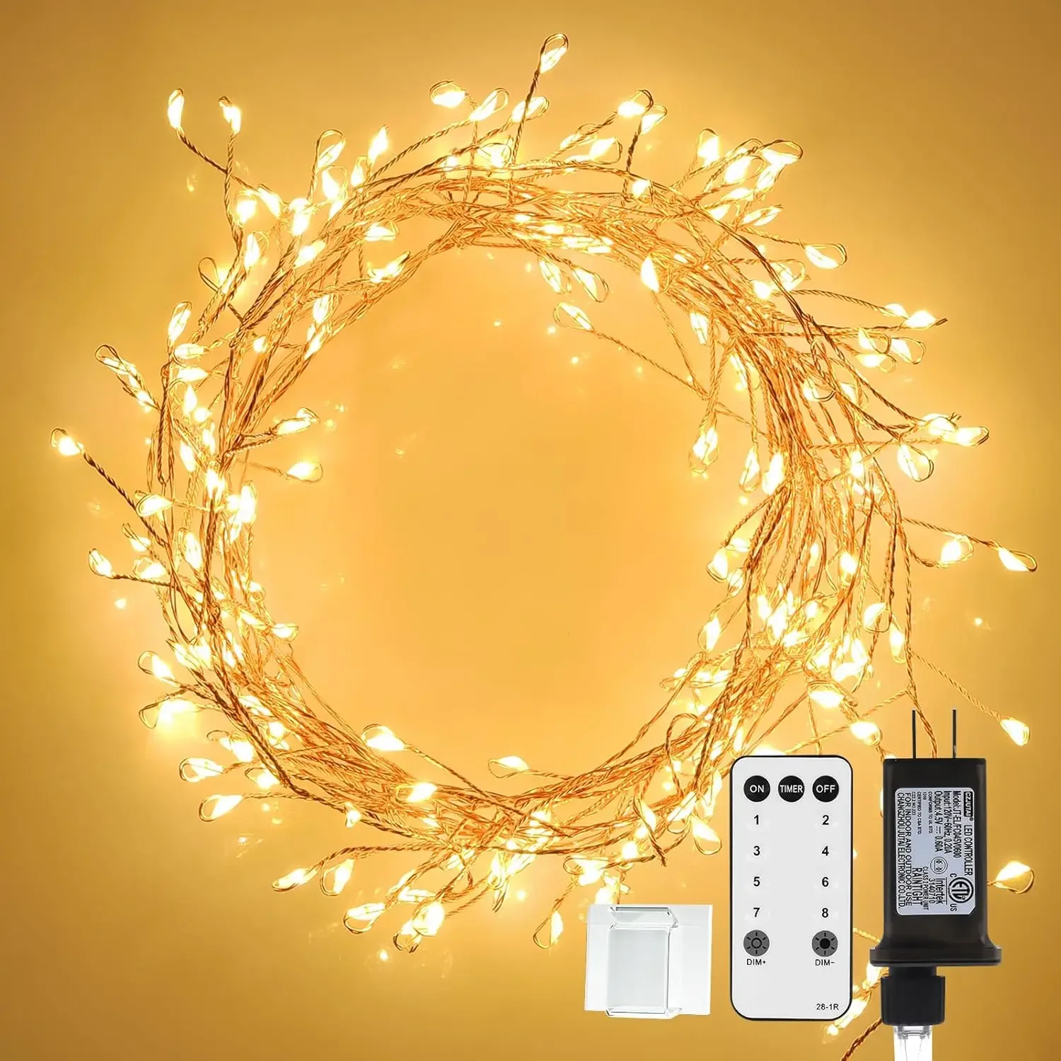 

Fairy Lights 300 LED Cluster Copper Wire String Lights Decoration Light for Club Midnight Party Outdoor BBQ Garden Pool Decor