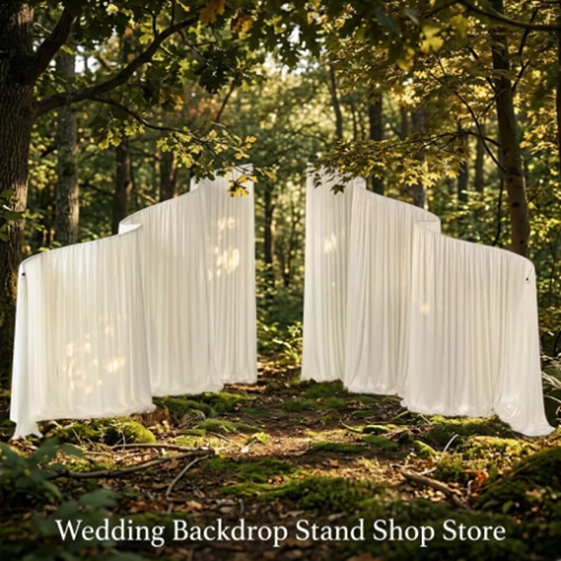 2 pièces, support d'arche de mariage en métal au design ondulé de luxe, cadre de fond incurvé élégant pour cérémonie de mariage romantique, fête et photomaton
