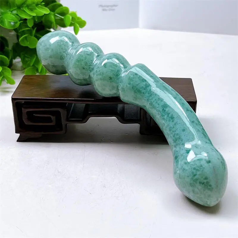 

Large Size Natural Green Strawberry Quartz Crystal Massage Penis Wand Gemstone Yoni Women Health Smooth Polished Fengshui