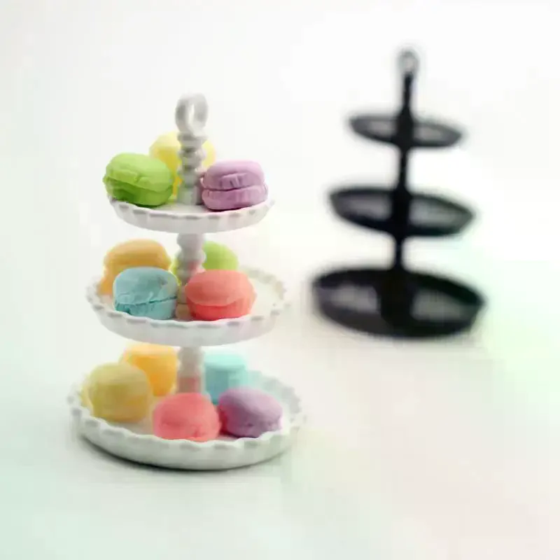 1Pcs Dollhouse Mini Cake Tray Model Simulation Miniature Cake Stand Ornament Toys Scene Decoration Doll House Accessories