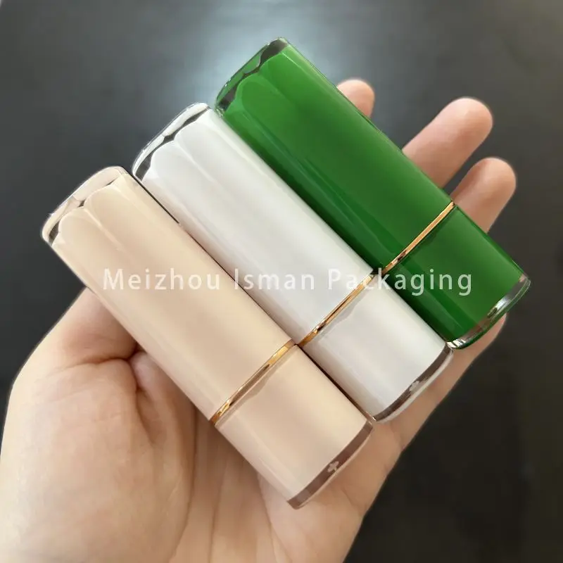 50Pcs Four-leaf clover 12.1mm Empty Green White Nude Lipstick Container Custom Private Label Lip Balm Tube For Makeup Packaging