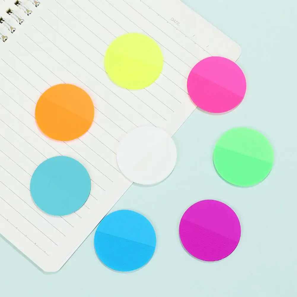 Writable Sticky Notes Waterproof Translucent Sticky Note Pads Smooth Writing Round Design for Office School Supplies Strong