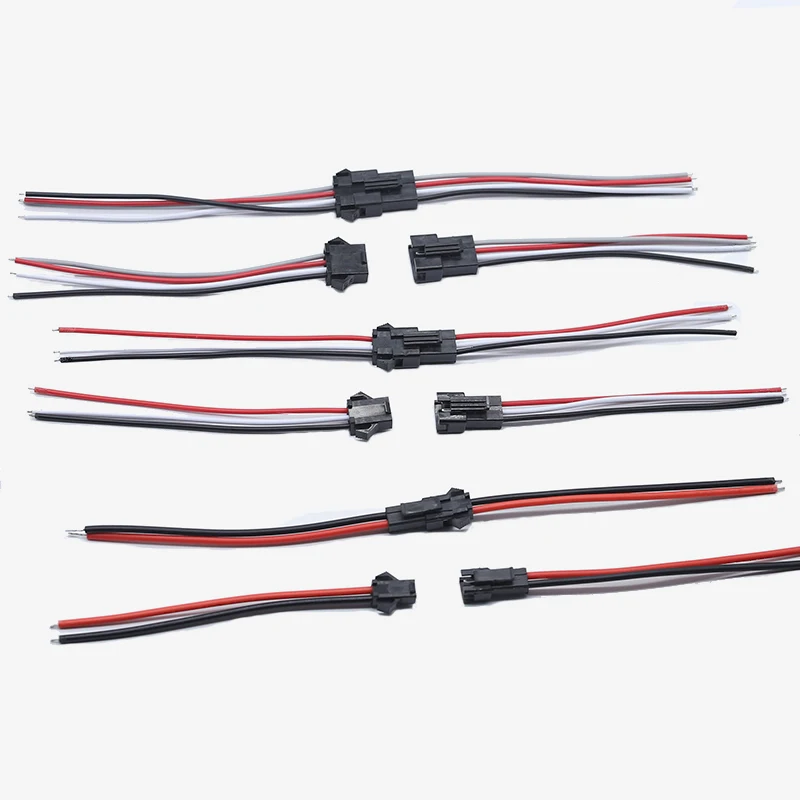 5pairs 2/3/4pin Battery Charge Cable Male Female Battery Charger Cables Plug Airplane Car Boat Light Connector With 10cm Wire