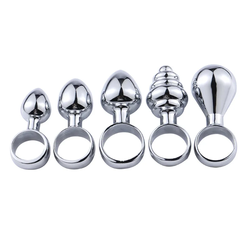 Steel Anal Plug With Ring Anal Trainer Jewel Butt Plug Set S&M Adult Gay Sex Toys For Women Men Stimulation Massager Pleasure