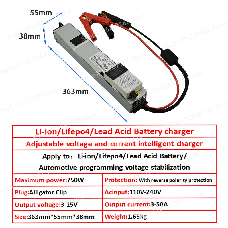 12V 100A Car Battery Charger 60a 80A for LiFePO4/Lithium Batteries12.6V/14.6V 40a 50a Car Fast Charge High Power Adapte Display - view 6