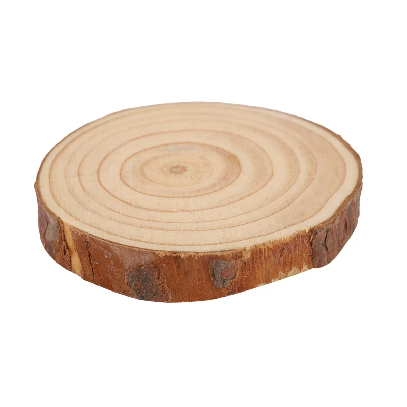 30PCS Natural Tree Round Wood Log Slice For Wedding Centerpiece Bark Table Decor