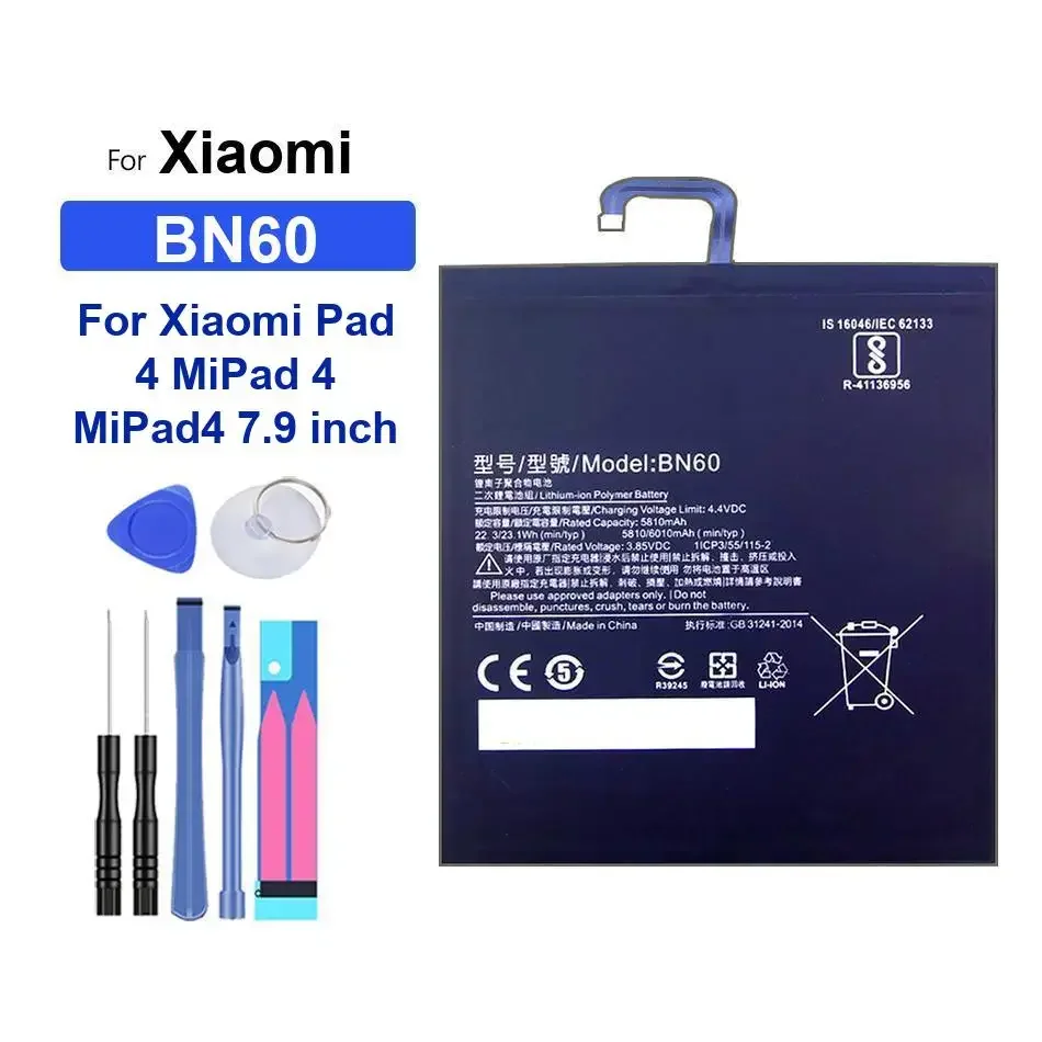 5810mAh แบตเตอรี่แท็บเล็ตคุณภาพสูงสําหรับ Xiaomi Pad 4 MiPad 4 MiPad4 7.9 นิ้ว BN60