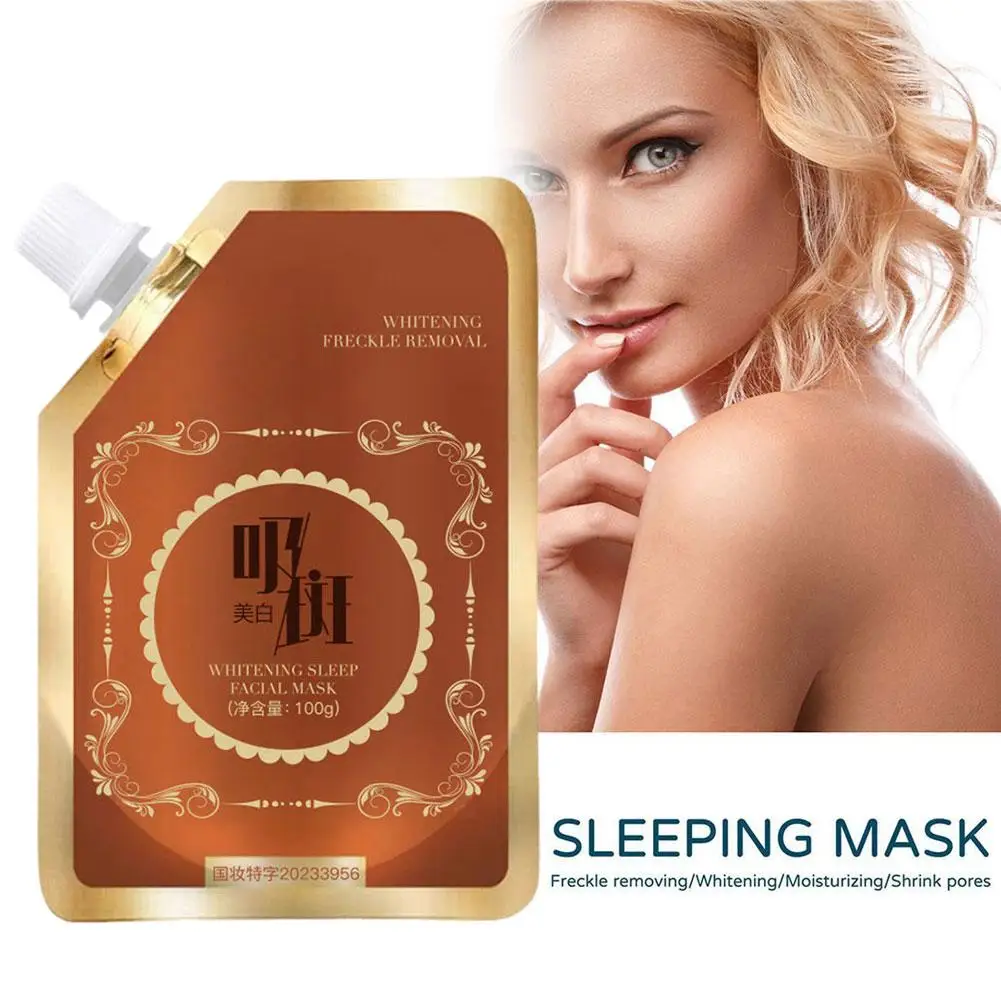 Masker tidur 100g H1F6, masker wajah menghilangkan keriput mengurangi kemerahan mengencangkan pemutih memberi nutrisi mengecilkan pori-pori menenangkan perbaikan