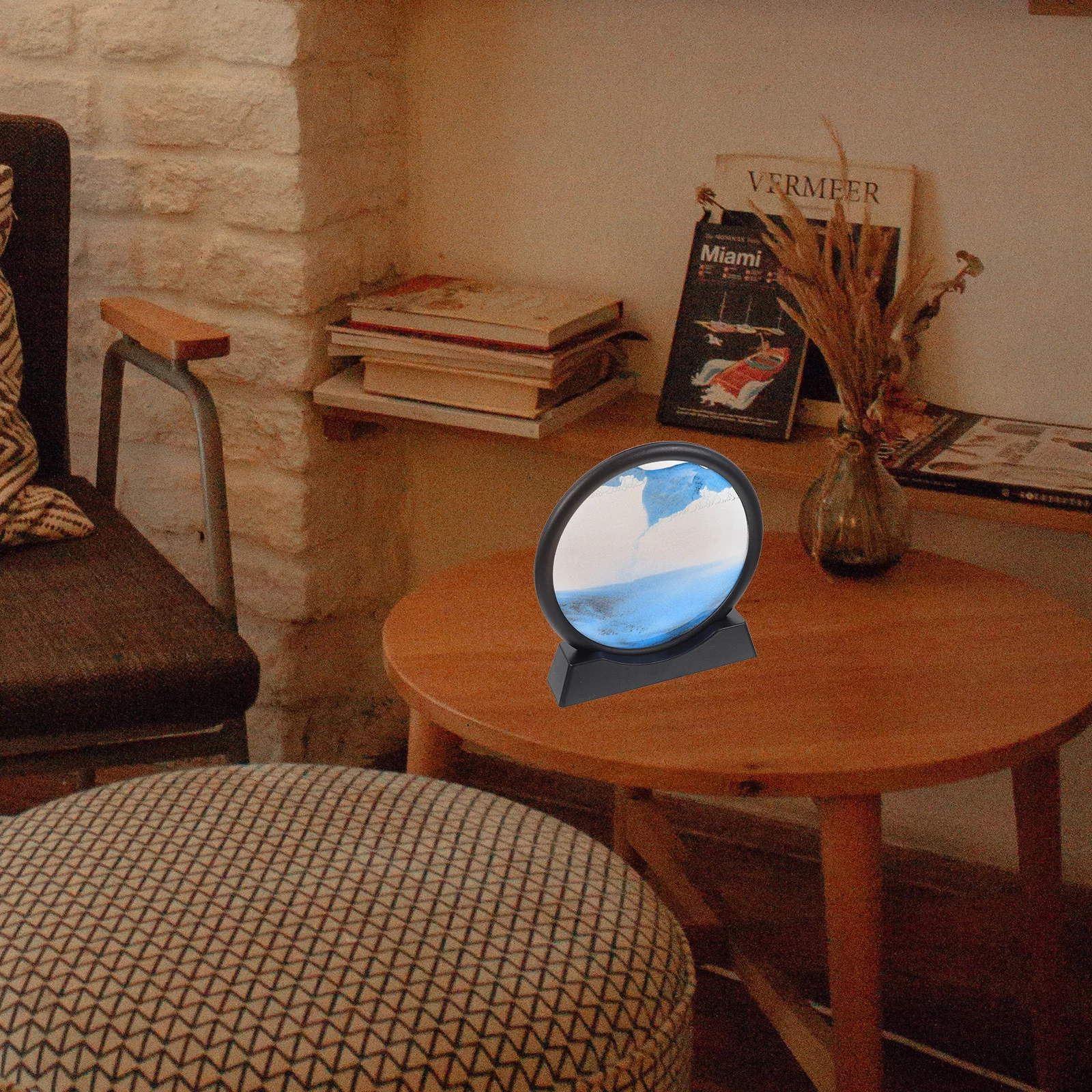 

Гостиная зыбучие пески живопись украшение круглое стекло 3D динамический песок художественный орнамент настольный орнамент спокойное релаксация