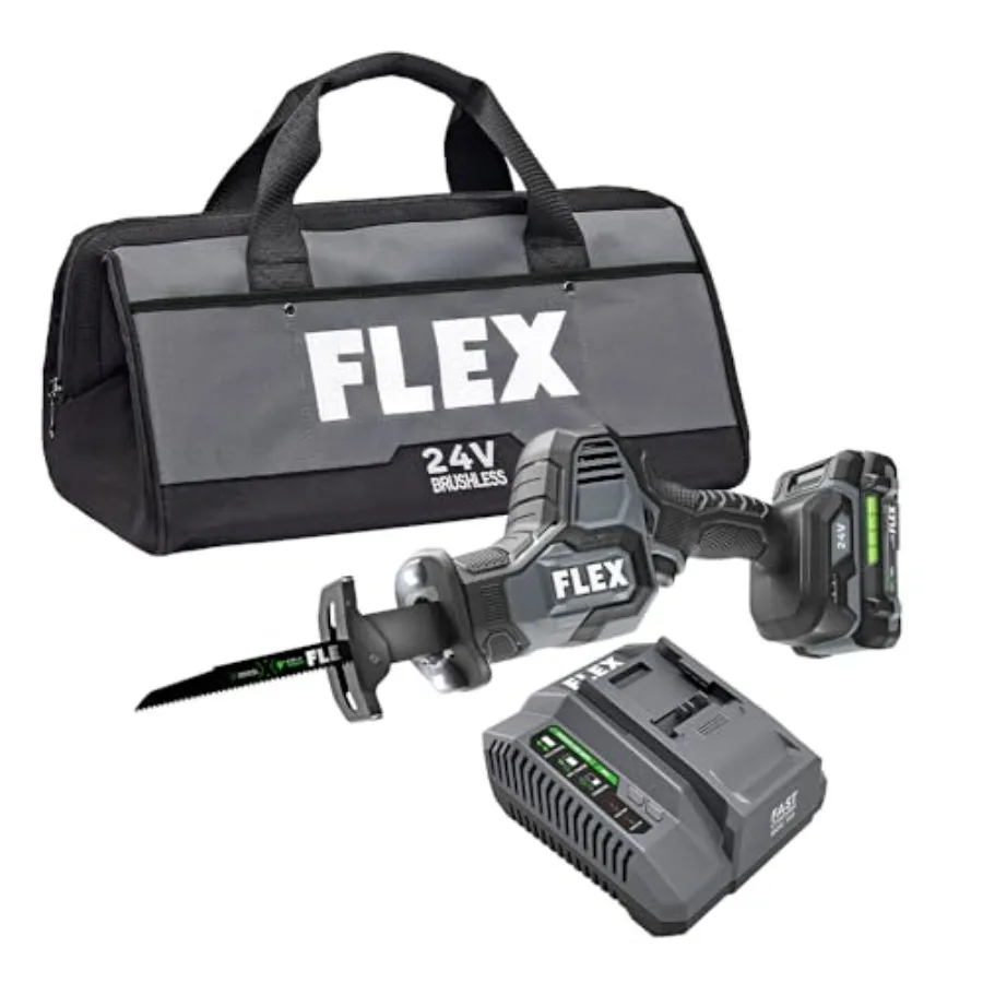 

24V Brushless Cordless One-Handed Reciprocating Saw Kit with 2.5Ah Lithium Battery and 160W Fast Charger - FX2241-1A