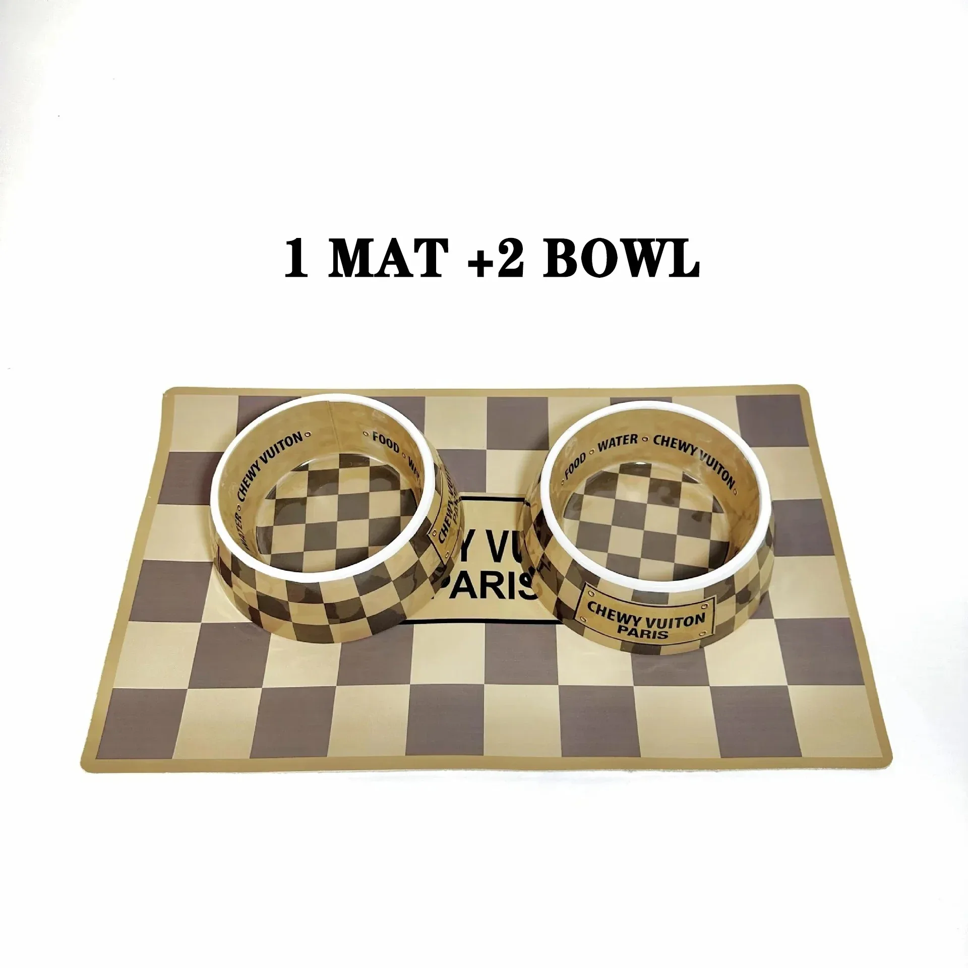 Bowls With Placemat Puppy Cat Feeder Non-slip Crash Luxury Brand Designer Dog BowlFrench Bulldog Bowl For Small Dogs