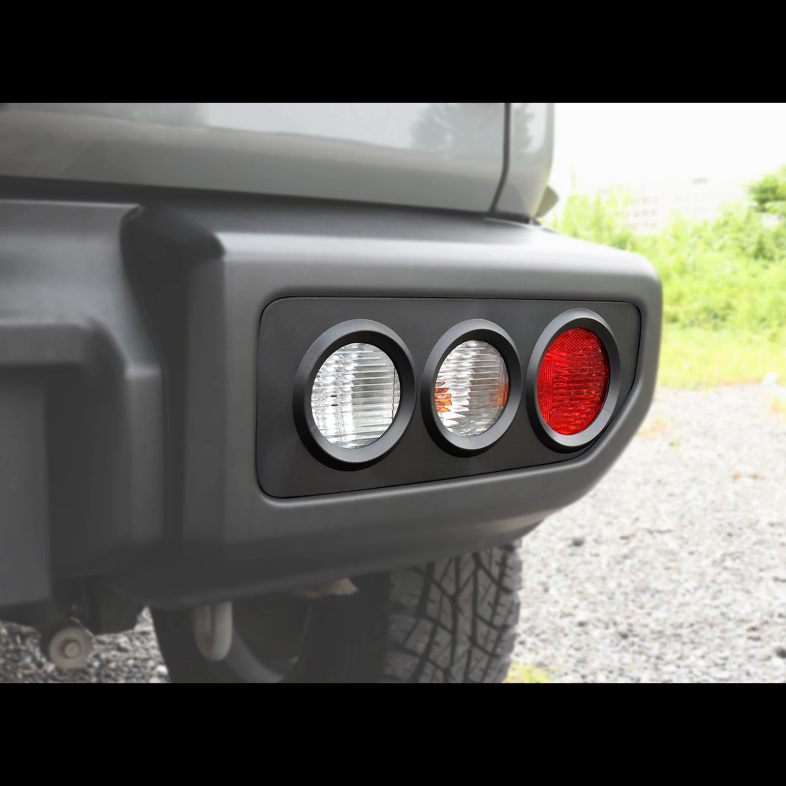 Rücklichtschutz-Abdeckung für Suzuki Jimny 2019-2026 JB64 JB74 Rücklichtschutz Schwarz Auto-Lampen-Tuning-Zubehör ABS – Detail 2