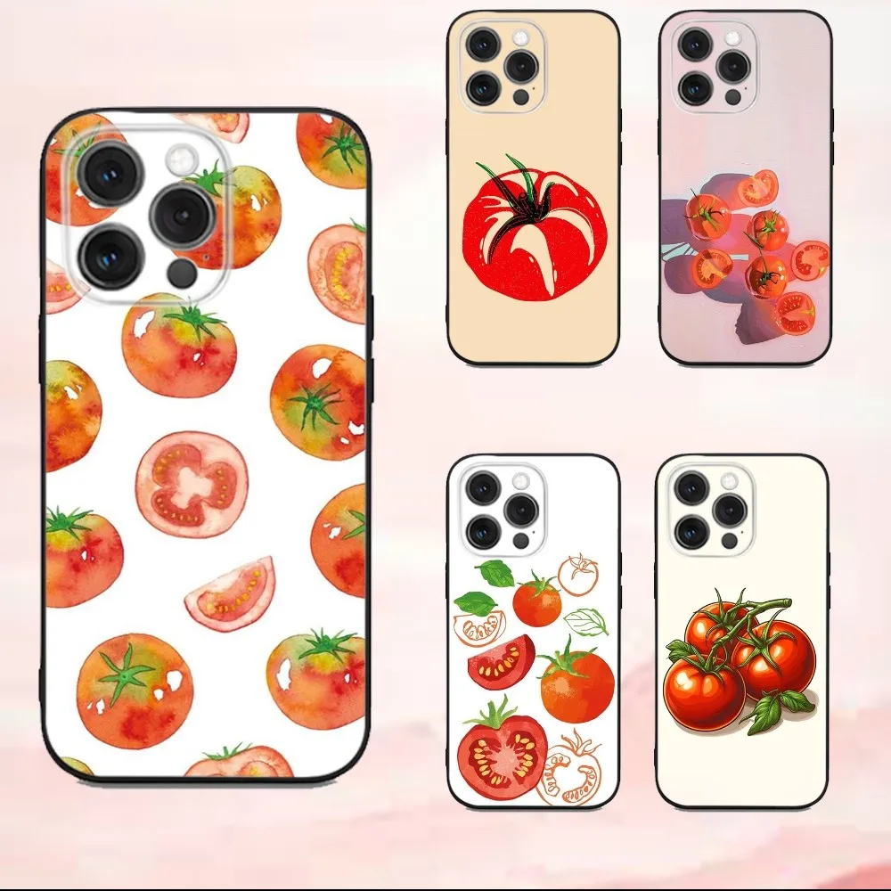 Чехол для телефона Red Tomatoes для iPhone16,se4,15,14,13,12,11,Pro,X,XS,Max,XR,Plus,Mini Soft Black Cover