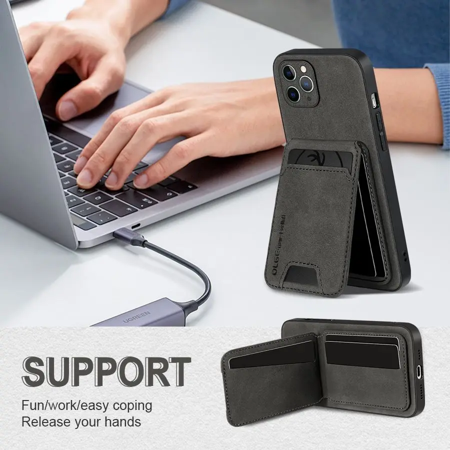 For iPhone 11/11Pro/11Pro Max PU Leather Case Leather Wallet Holder Card Holder Leather Cover