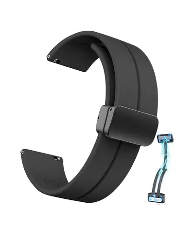 20mm 22mm Strap For Samsung Galaxy watch 6/4/5 pro/classic/gear s3/active 2 Sport Silicone Magnetic Buckle Huawei GT 2 2e 3 band