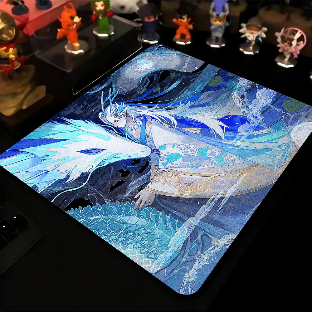 Neuvillette Genshin Impact Mousepad Small LockEdge Mouse Pad For Gamers Computer Desk Pad Anti-slip Rubber