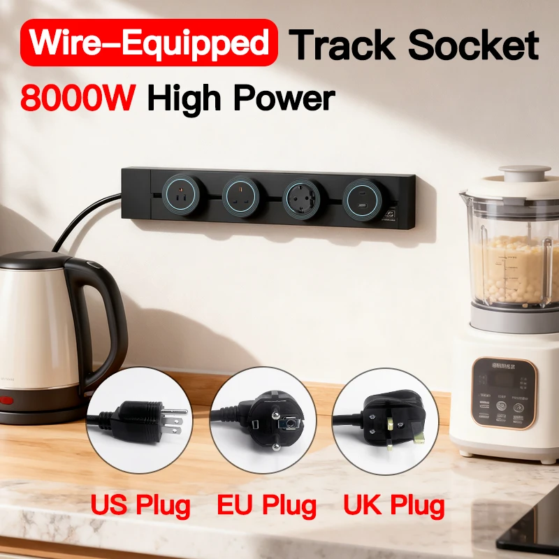 

Настенная розетка 40 см/50 см, стандарт США, ЕС, Великобритании, серый/черный с портами USB Type-C, адаптеры для офисных настенных электрических розеток