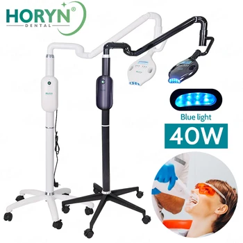 40W Teeth Whitening Lamp 3 Color LED Cold Warm Light Teeth Whitening Machine with Stand Rotation Arm Portable