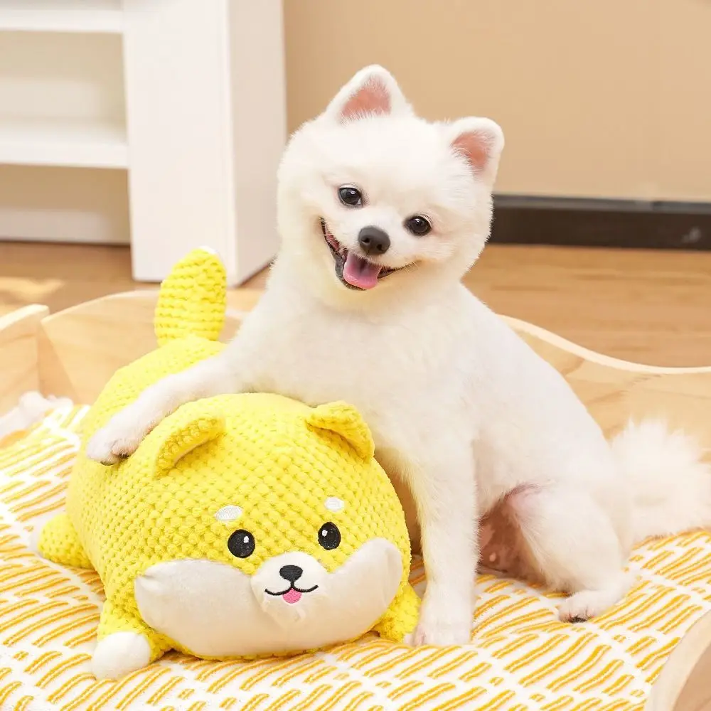 

Speak Up Squeaky Dog Toy Bite-resistant Animal Shape Pet Squeeze Sound Toy Cartoon Corgi&Pig Pet Chew Plush Toy Tug-of-war Game