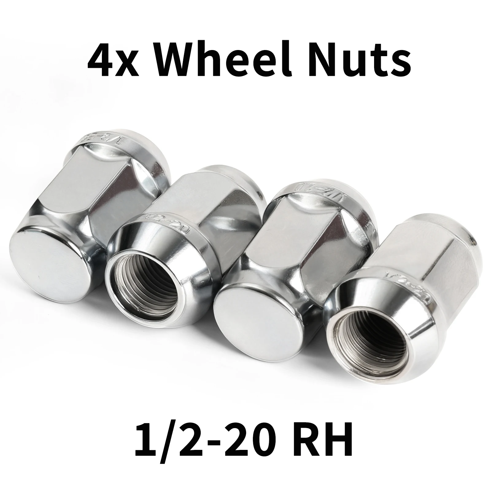 

4x Acorn Wheel Lug Nuts 1/2"-20RH 35mm For Jeep Wrangler 1987-2018 Grand Cherokee 1992-2010 CJ 1964-1986 Ford Mustang 1964-2014