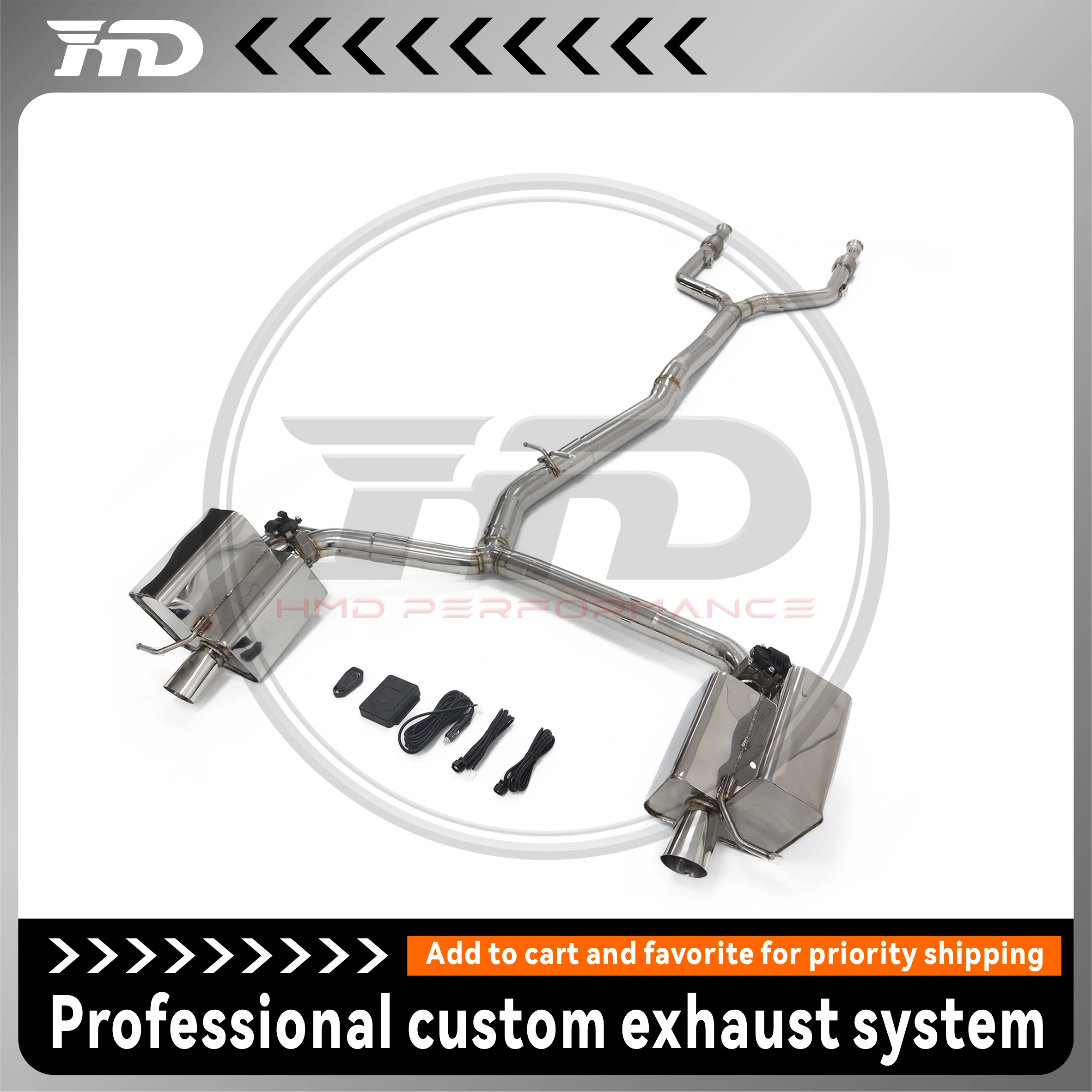 

Титановая выхлопная система HMD, производительность выхлопа Catback для Mercedes Benz E43 E400 E450 W213 3,0T, глушитель с клапаном