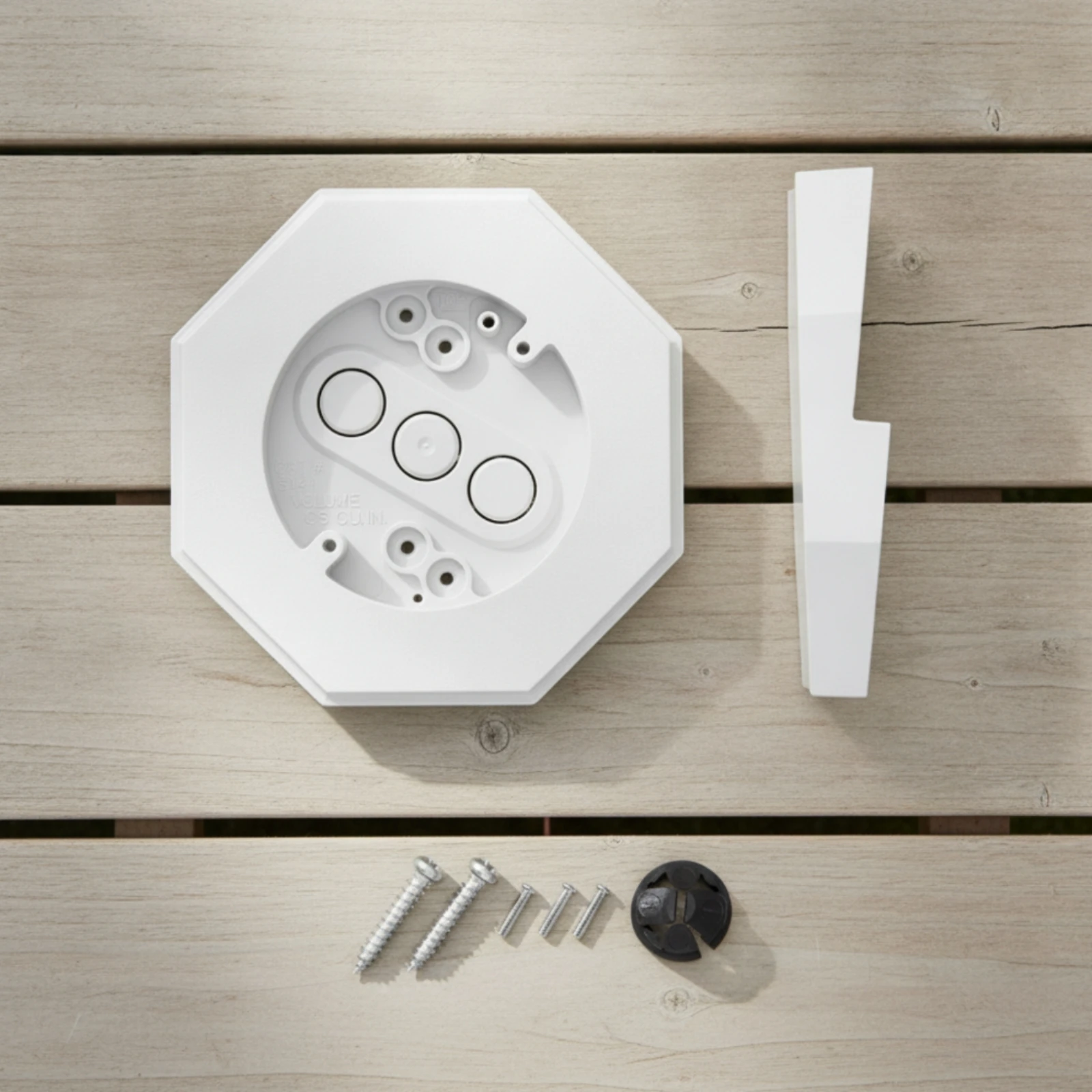 Siding Mounting Block Recessed Octagonal Mounting Block White Exterior for Outdoor Lighting