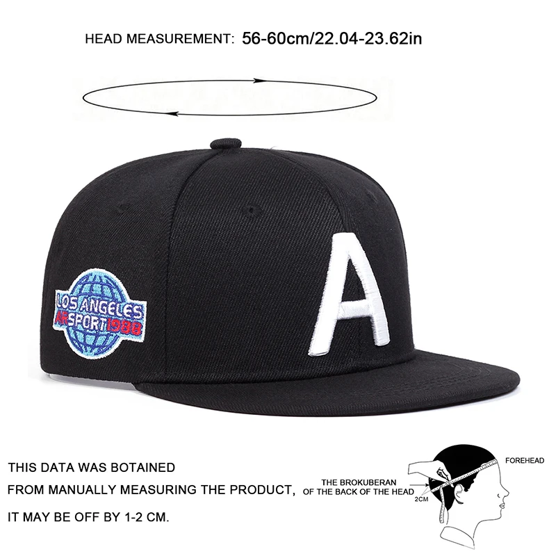 1piece Unisex Letter A Embroidery Hip Hop Hat Outdoor Adjustable Sunscreen Leisure Hat Spring Autumn Travel Tourism Vacation