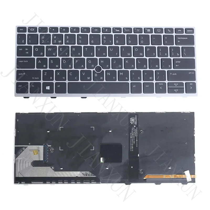 Teclado S+RU Lapop para HP 830 735 G5 735 G6 836 730 G5 con marco plateado y retroiluminado