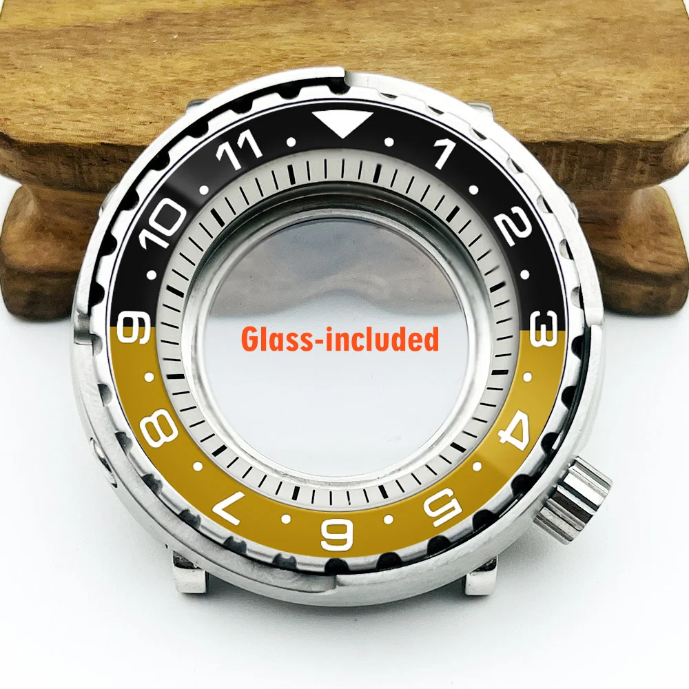 

Mod 47mm Tuna Watch Case NH35 NH36 Case Fit For NH34 NH35 NH36 7S26 Movement Transparent Back Cover Canned Watch Case Spare Part