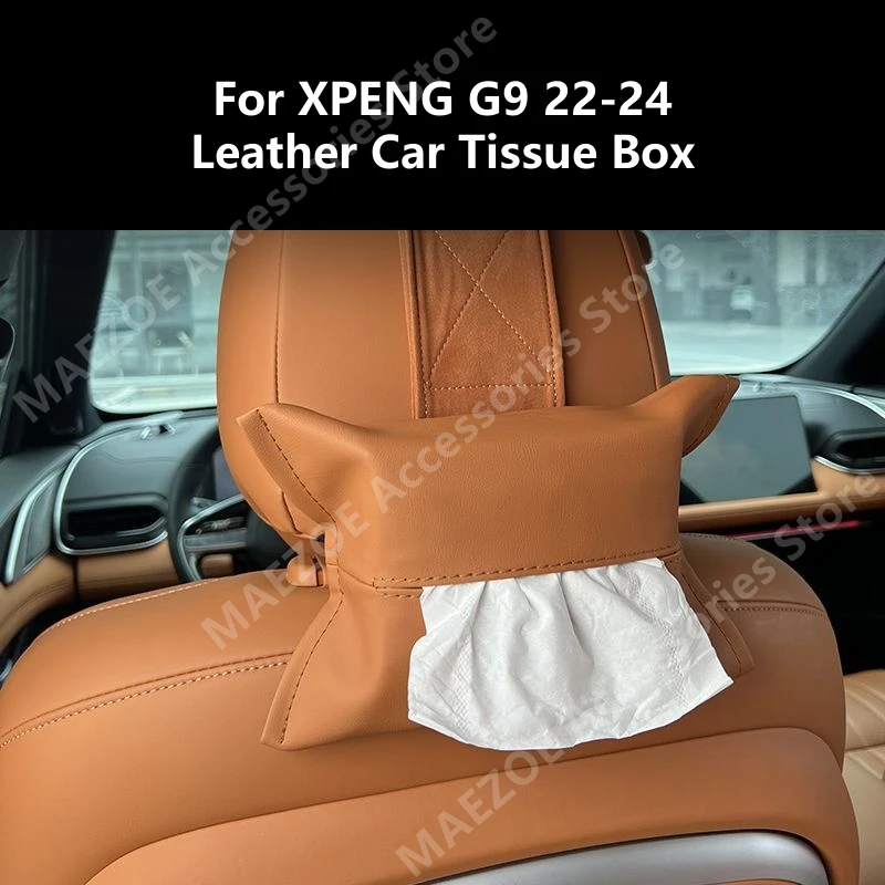 

For XPENG G9 22-24 Leather Car Tissue Box,Car Interior Storage Modification Accessories Refit