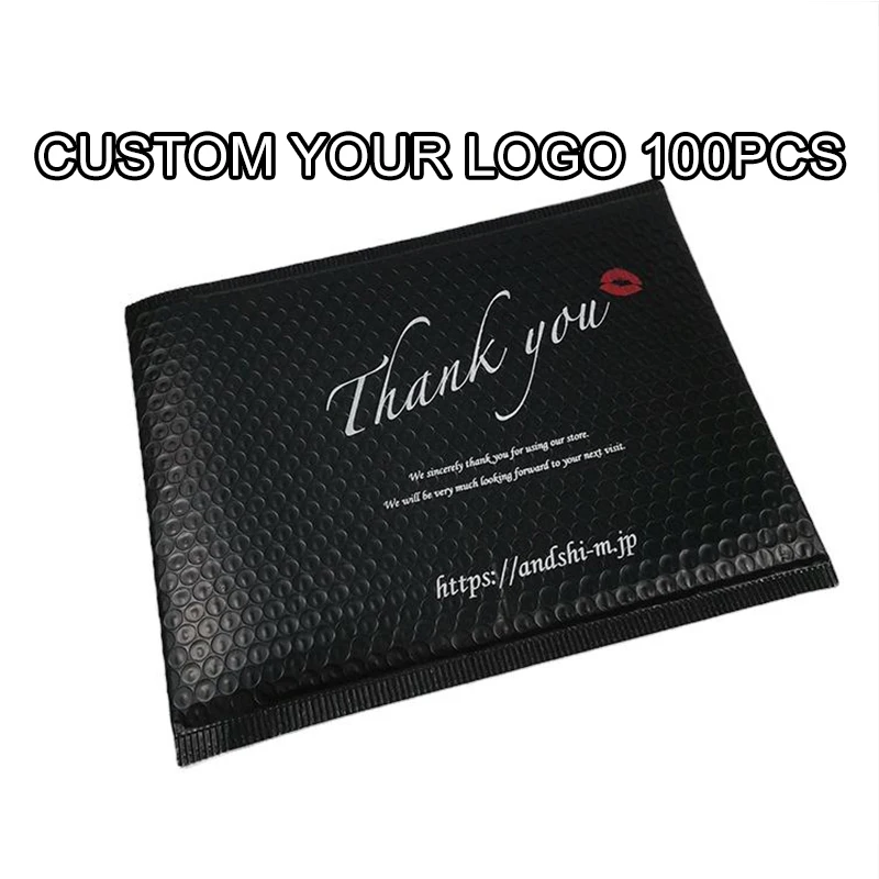 Custom LOGO Bubble Envelope bag Black Bubble PolyMailer Self Seal mailing bags Padded Envelopes For Jewelry Small Mini Mailer