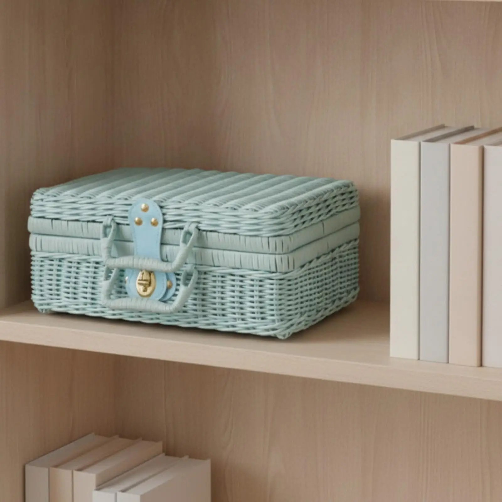 Retro Suitcase Storage Box Handcrafted Woven Texture for Keepsakes Jewelry Packaging Case Rustic Home Decor