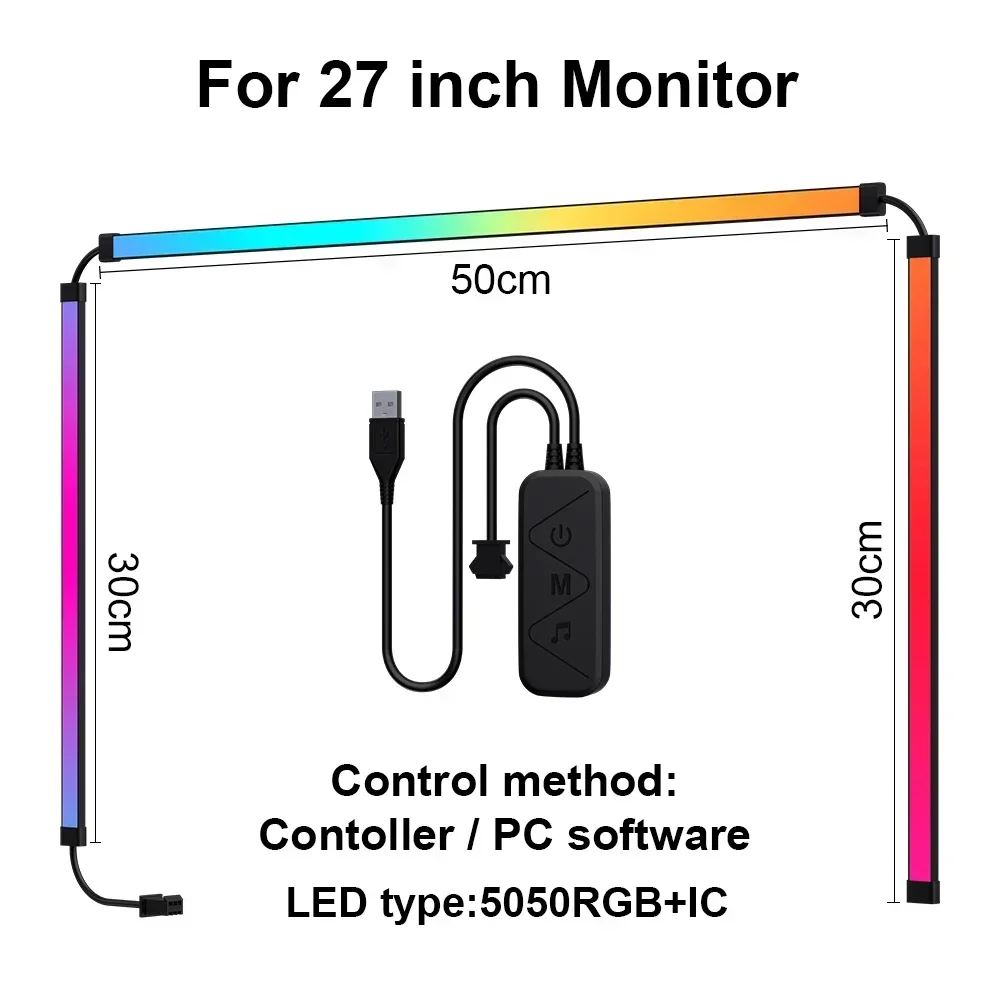 Smart Ambient TV Lighting Night Light PC Display Sync LED Lamps Strip Monitor Backlight DIY Party Atmosphere Decor Decoration