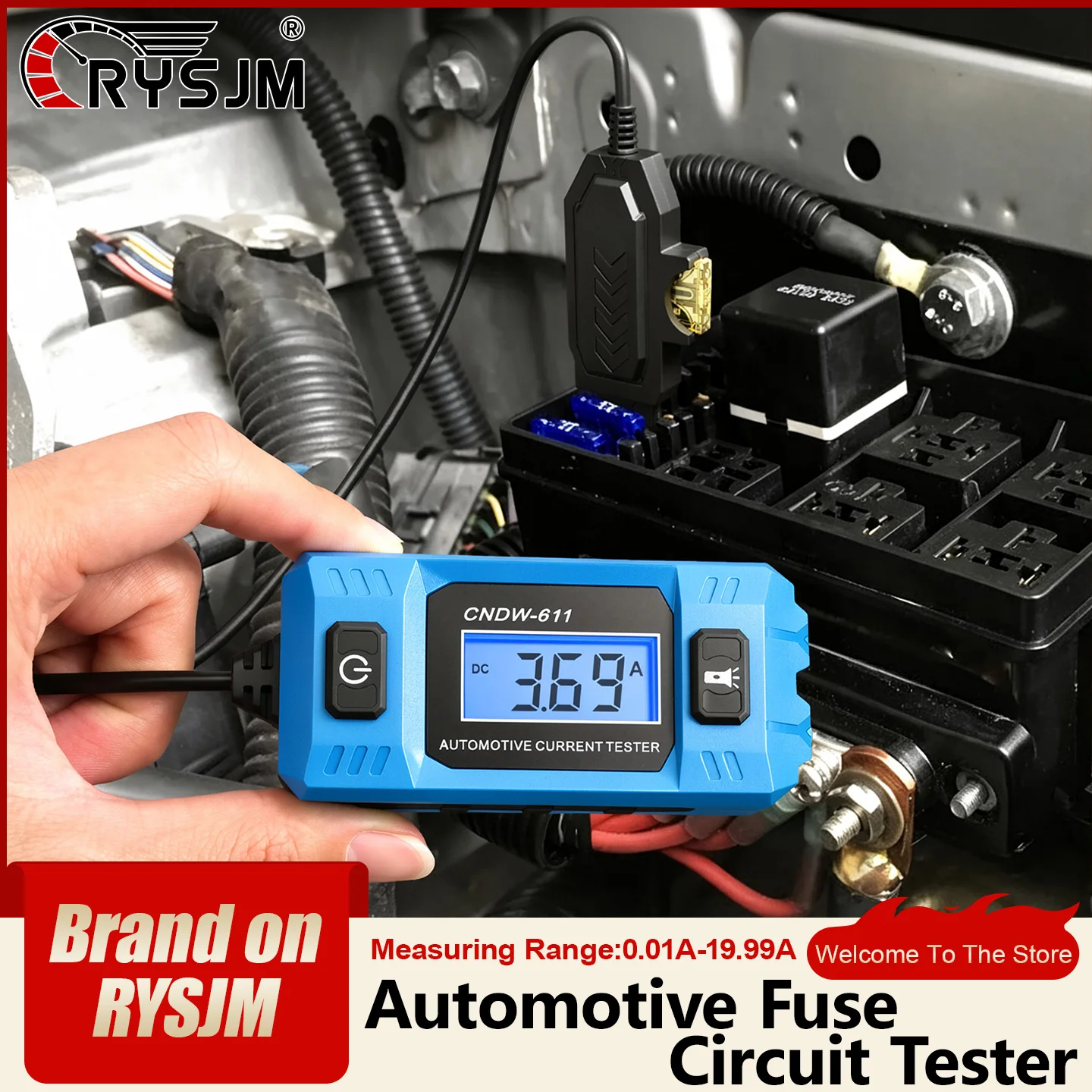 0.01A~19.99A Car Fuse Circuit Tester Automotive Accessories With LCD Display 12V Circuit Tester Fuses Tester Excluding Batteries