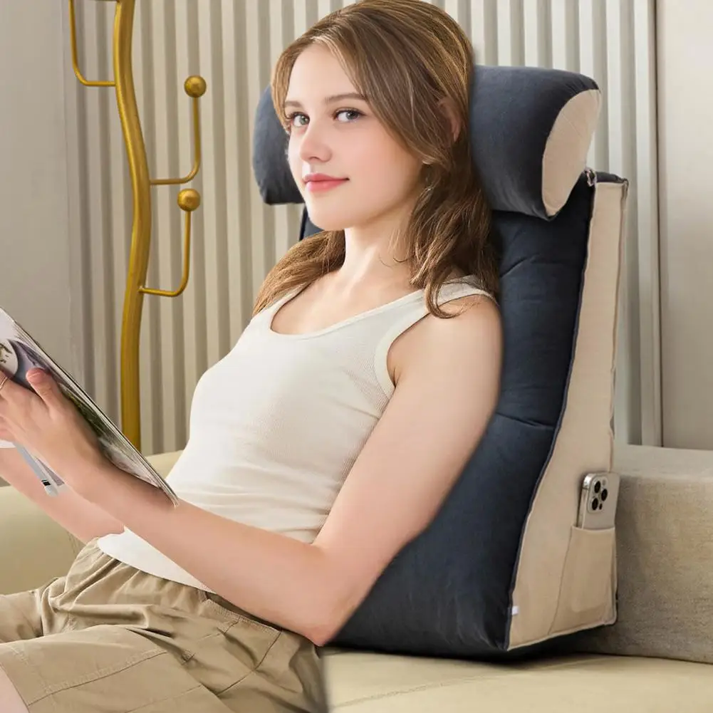 Stress-relief Bed Pillow Bed Pillow Bed Wedge Pillow for Sleeping Reading Supportive Backrest Cushion with Neck Leg Support