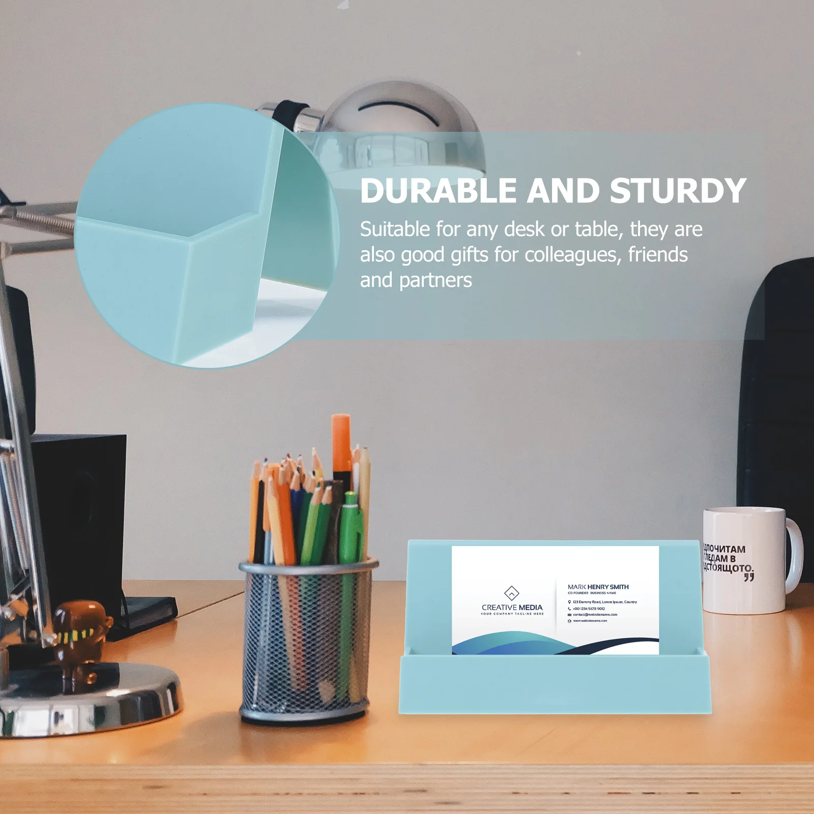 

2 pcs Card Holder Desk Organizer Compact Design Storage Holders Credit Menu Storage Boxes Name Display Cases