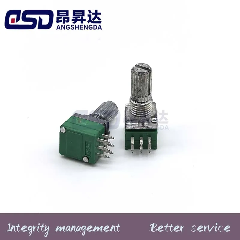 5pcs Amplifier sealing  potentiometer with audio shaft 15mm, 6pin, 5k, 10k, 20k, 50k, 100k, b5k, rk097, rk097g