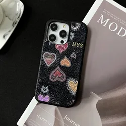 Personalised inevitable Initial kafr letters name Leather Case for iphone 11 12 14 13 15 Pro Max mini 16 Plus Luxury Hard Covers