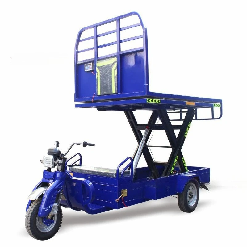 Electric lifting tricycle heavy-duty hydraulic flatbed transporter Breeding engineering vehicle Automatic lifting weighing truck
