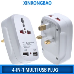 Universal International Plug Adapter 2 USB Charging Port World Travel AC Power Charger Adapter EU & UK Converter With LED MAX13A