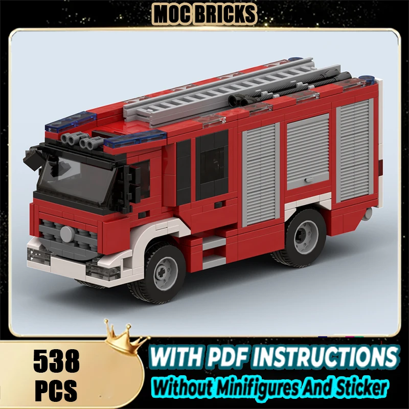 

Строительные блоки Moc, немецкая технология пожарной машины, модульные кирпичи, модель подарков, рождественские игрушки, наборы «сделай сам», сборка!