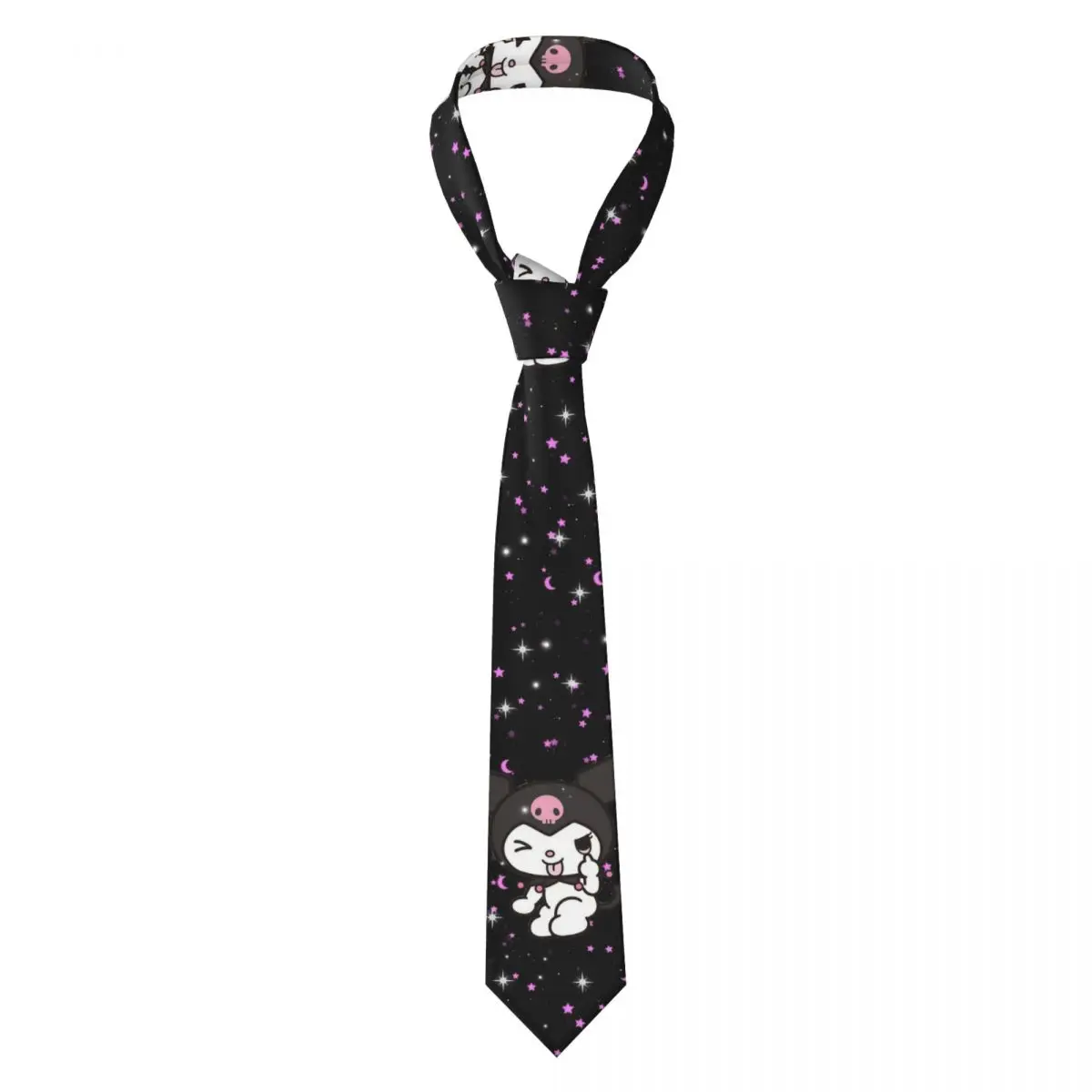 

Japanese Style Kuromi Necktie Men Skinny Polyester 8 cm Classic Anime Neck Ties for Men Shirt Accessories Gravatas Wedding Party
