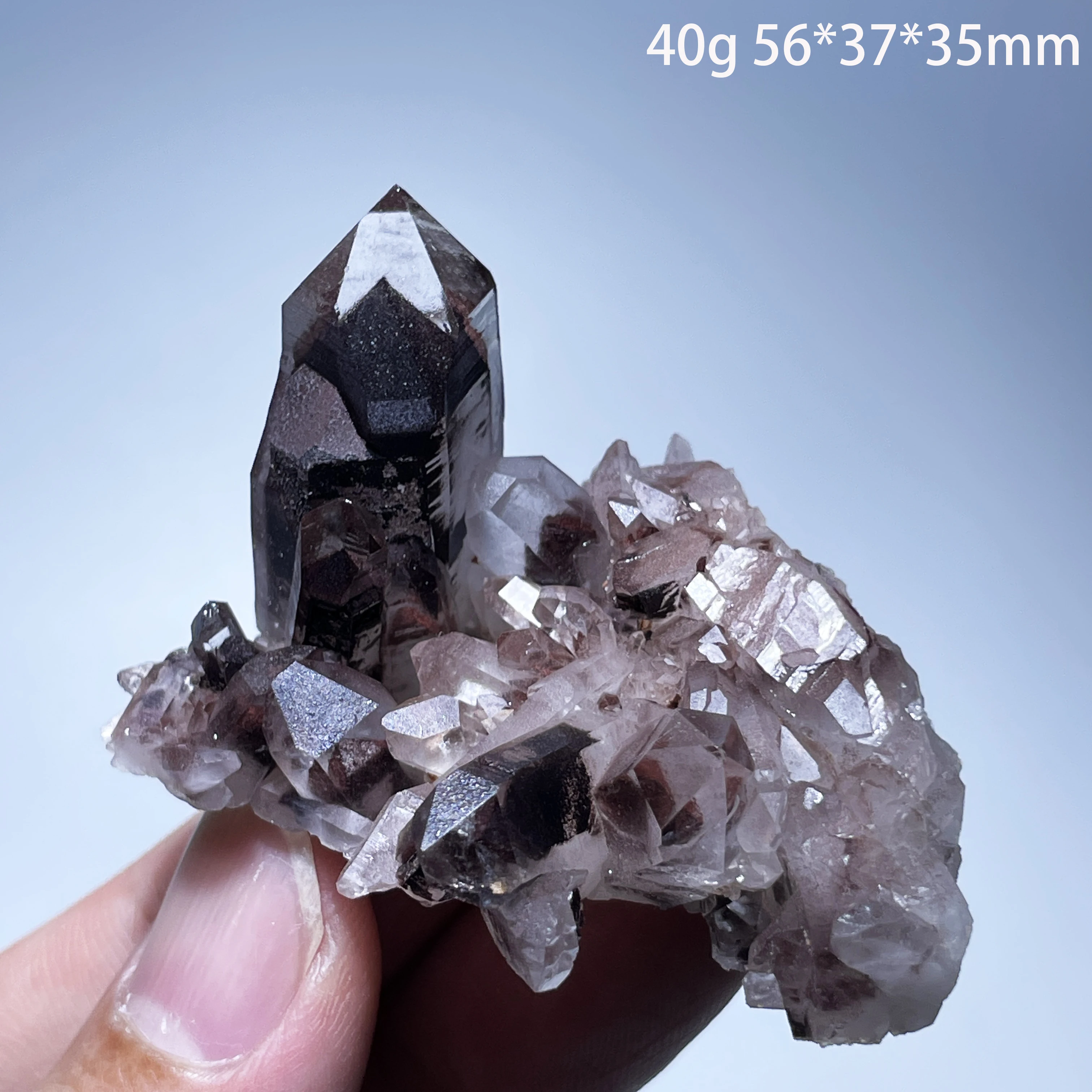 Natural Stone Clear Quartz Cluster Red Shadow Mountain Mineral Specimen Raw Rock Decoration Healing