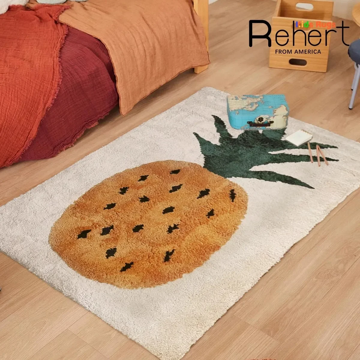 Cartoon Fruit Carpet Living Room Thick Imitation Cashmere Wear-resistant Non-slip Bedroom Carpet