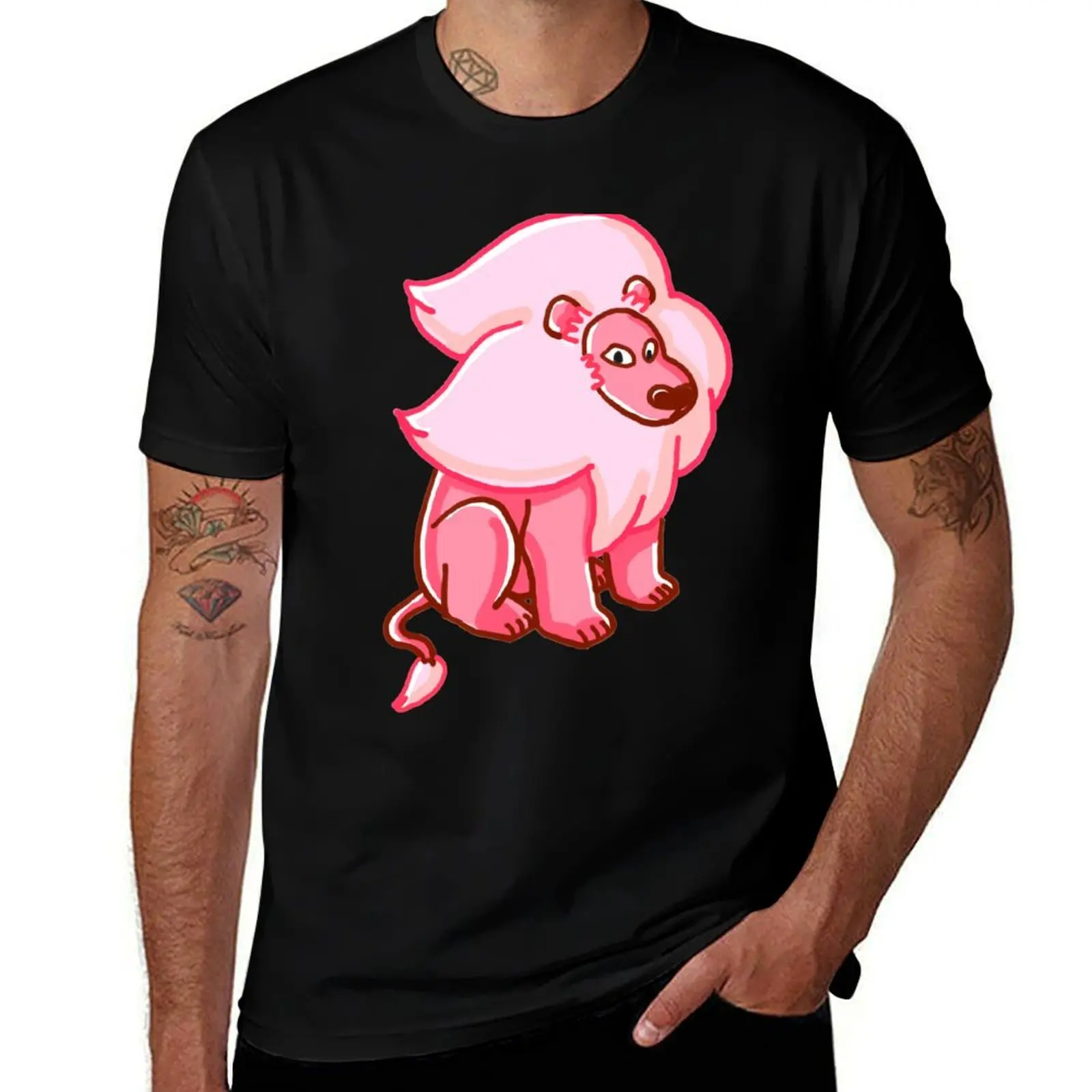 

Lion from Steven Universe with Pink Highlights T-Shirt Sports Casual Breathable Tee Shirt
