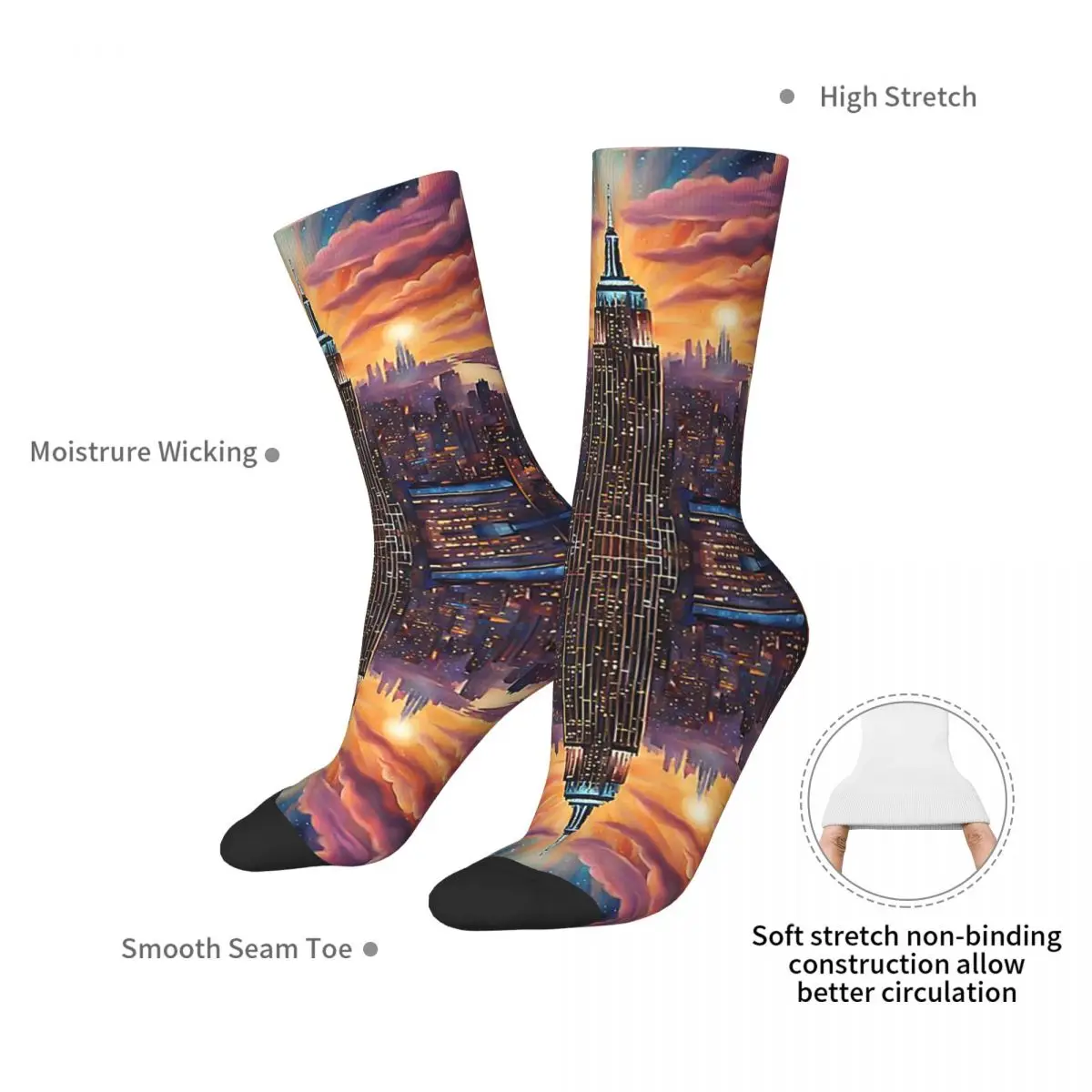 جوارب City Beyond Harajuku جوارب عالية الجودة لجميع المواسم جوارب طويلة إكسسوارات هدية عيد ميلاد الرجل والمرأة