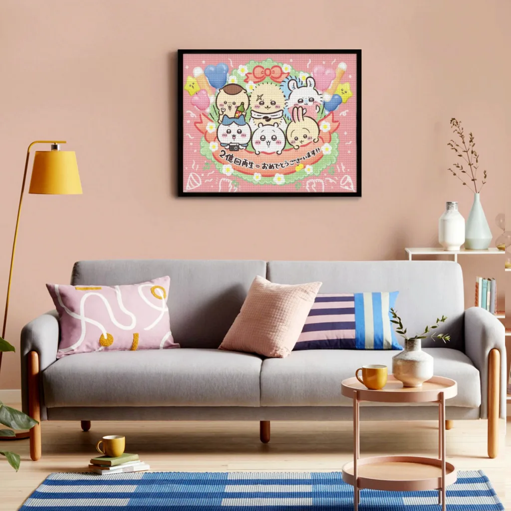 Cartoon Kawaii Cute Chiikawa Diamond Painting  5D Diy Full Square Mosaic Bedroom Decoration Handmade Gift