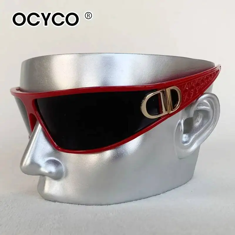    الفاخرة عقال النظارات الشمسية النساء أزياء العلامة التجارية مصمم إطار كبير نظارات شمسية الشارع التصوير نظارات UV400 ظلال